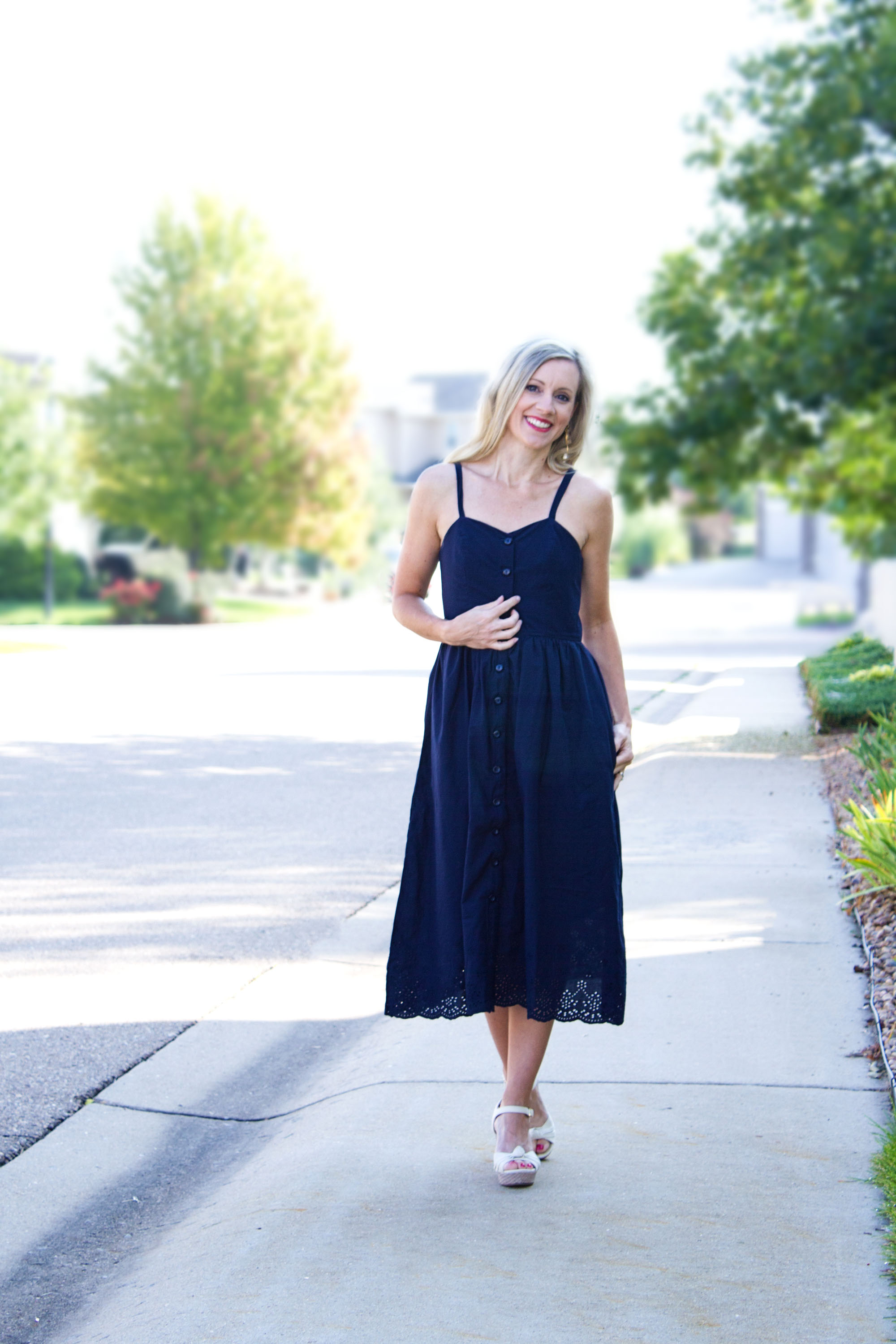 DIY Circle Skirt Bow Back Dress: Vogue 1102 - Indoor Shannon