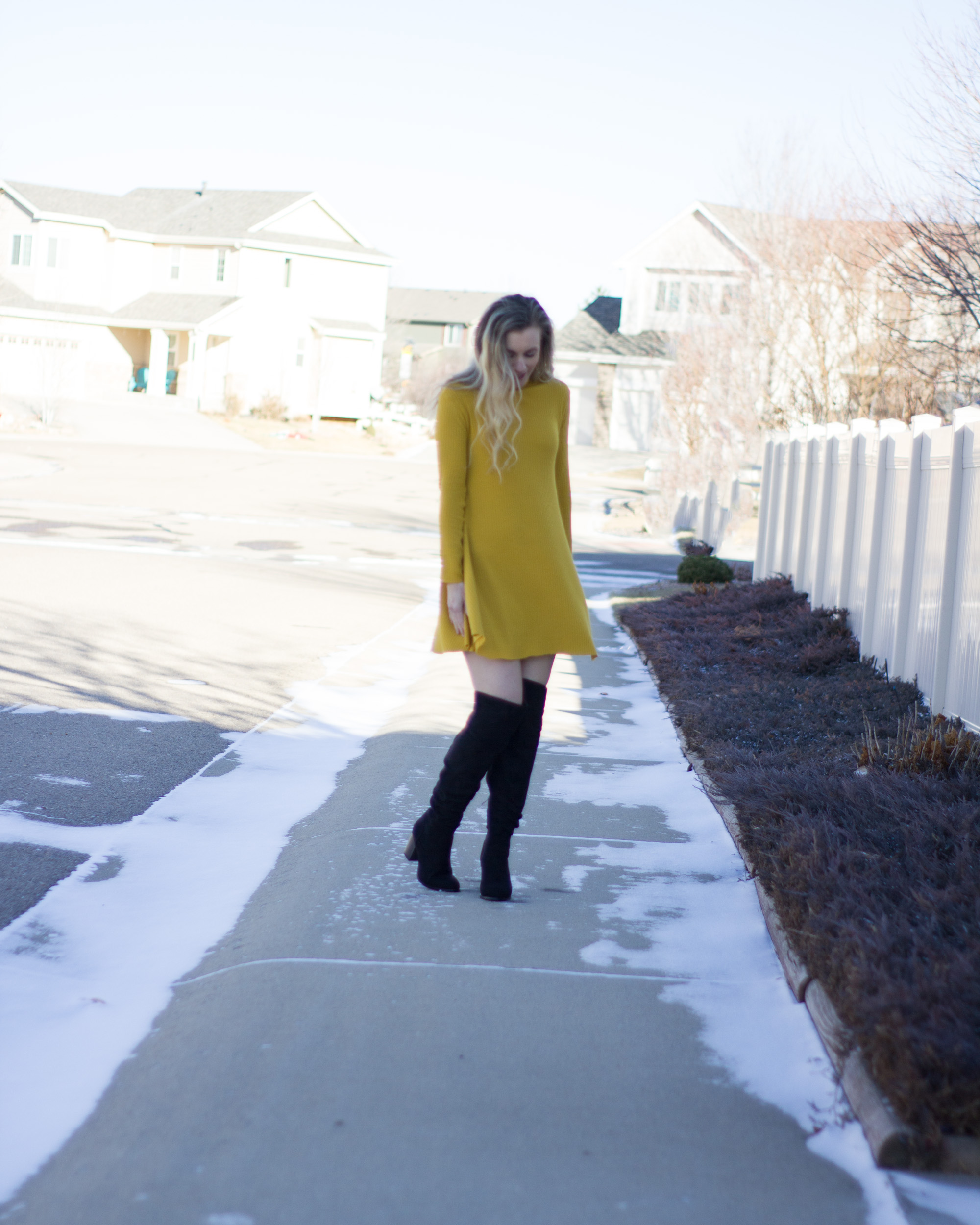 DIY Swing Turtleneck Dress - Indoor Shannon