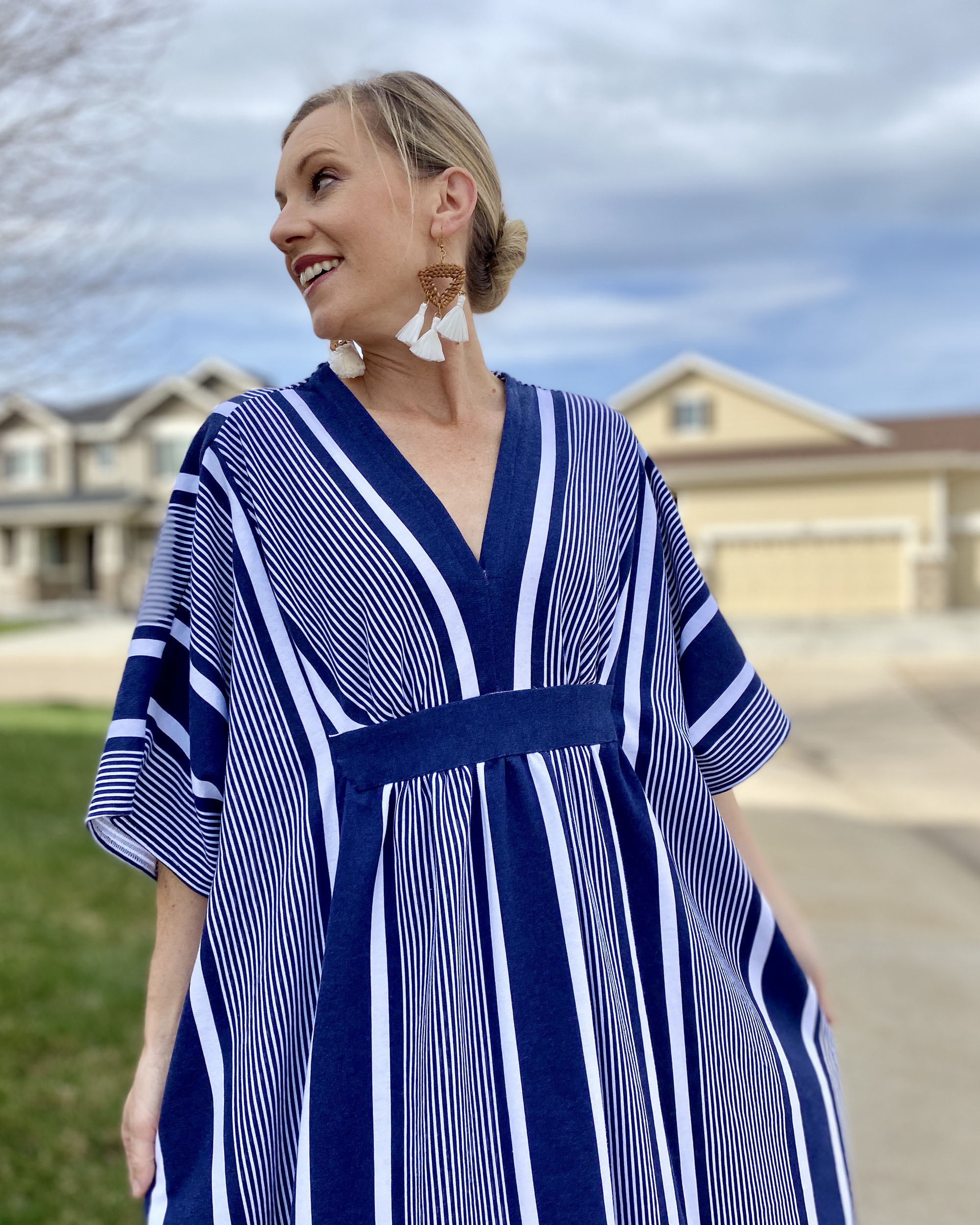 DIY Striped Caftan: Simplicity 8505 - Indoor Shannon